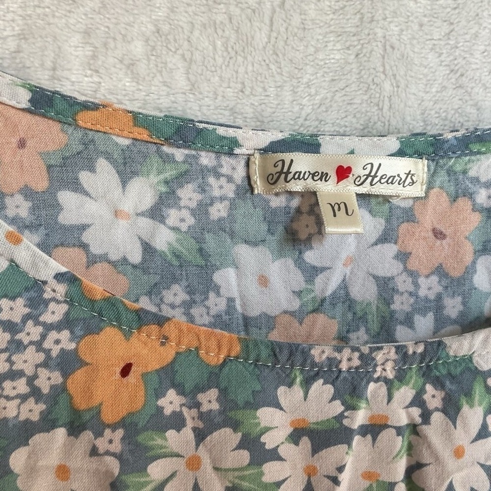 Floral Prairie Dress Womens Medium Long Sleeve Colorful Cottagecore Boho - Picture 7 of 14